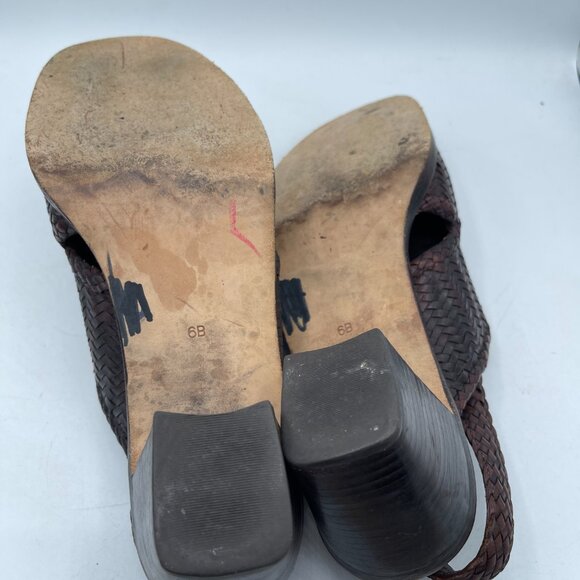 Cole Haan Vintage Woven Leather Slingback Sandals | Boho Heels | Size 6B - Picture 7 of 11